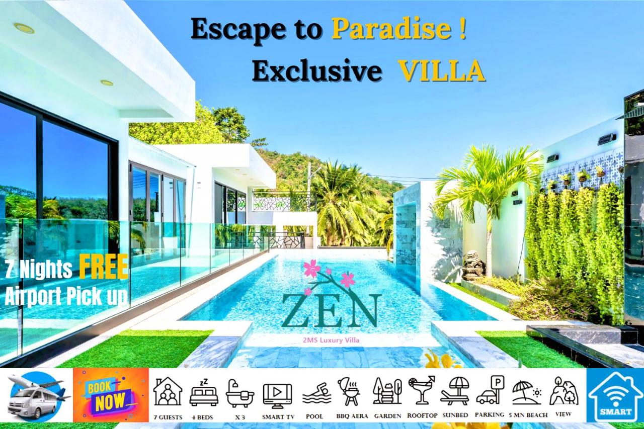 2MS Zen Luxury Villa for Family & Friends, 4 BDR, Private Pool, Rooftop, Kids' Playground - B&B