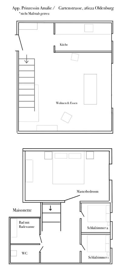 Apt Prinzessin Amalie Zentral Zimmerprinzen - Bed and Breakfast Oldenburg