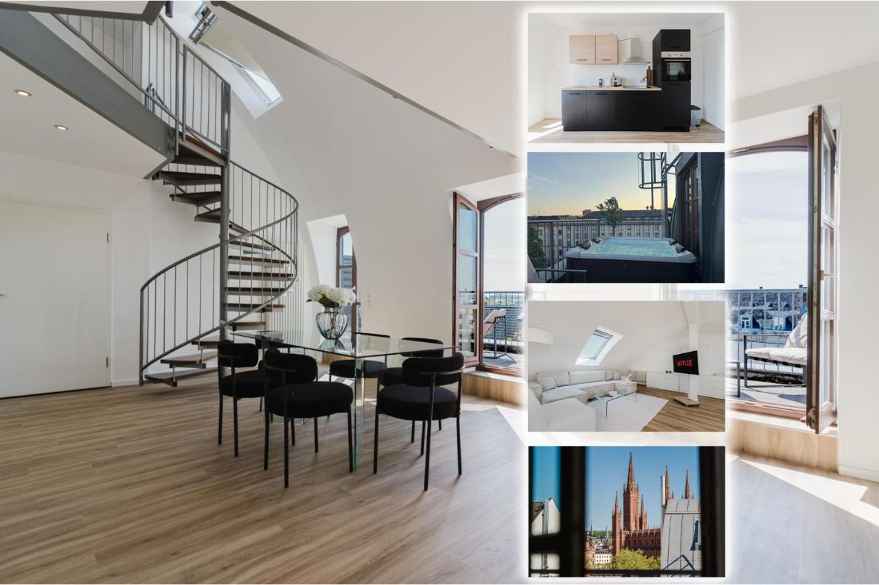2 BR Penthouse Loft - WHIRLPOOL - TERRASSE - WIFI - ZENTRAL - KÜCHE - KAFFEE - PARKHAUS - B&B Wiesbaden