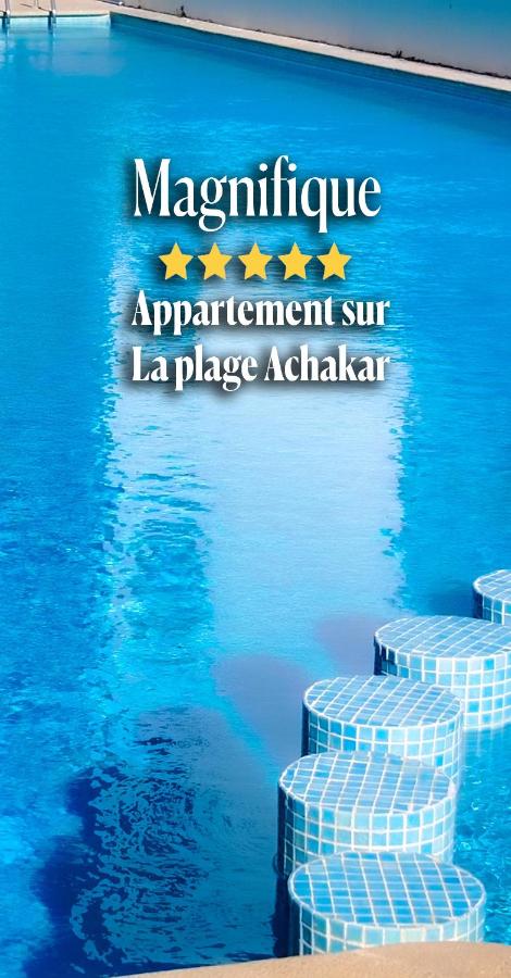 Apartement de Luxe - climatisé sur la plage de Achakar complexe avec piscine - Ferienwohnung Tanger