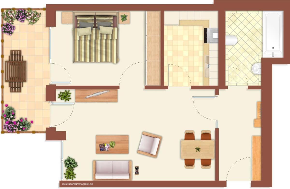 Achterdeck, direkt an der Promenade - Ferienwohnung Warnemünde