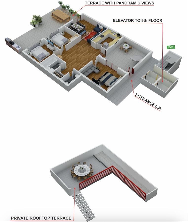 Penthouse Rooftop Loft, 190sq, Panorama Terrace, 1min to Main Station- 5min to City - B&B Basilea