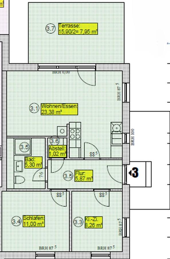 Apartment mit 2 Schlafzimmern und Terrasse