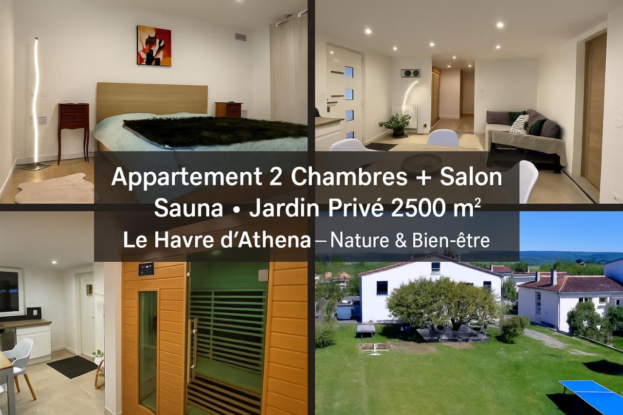 Le Havre d'Athena, App spacieux 2 chambres, Grand Jardin Privé, Sauna, WiFi & Abri Vélos - B&B Castelnaudary
