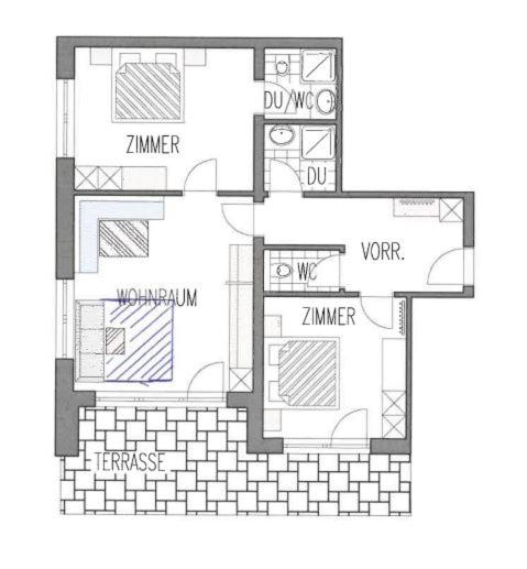 Two-Bedroom Apartment with Terrace