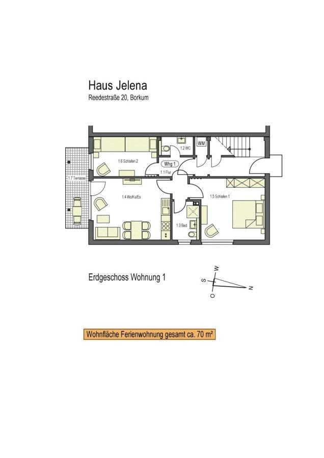 Haus Jelena Appartement 1 - B&B Borkum