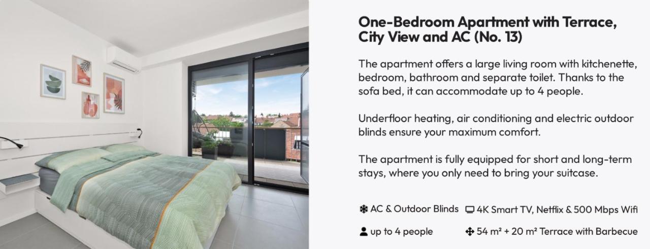 Fully equipped Apartments with Terraces, Free garage parking, Netflix & AC - by Apartmány Šlapanice cz - B&B