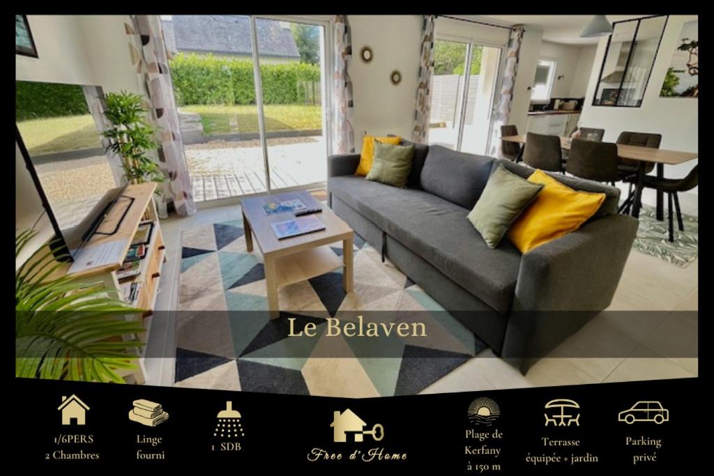 Le Belaven, Neuf, Cosy, Terrasse, jardin, Kerfany Plage, 1 à 6 pers - B&B