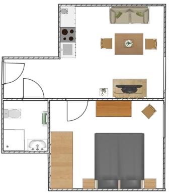 Appartamento con 1 Camera da Letto e Vista Giardino 