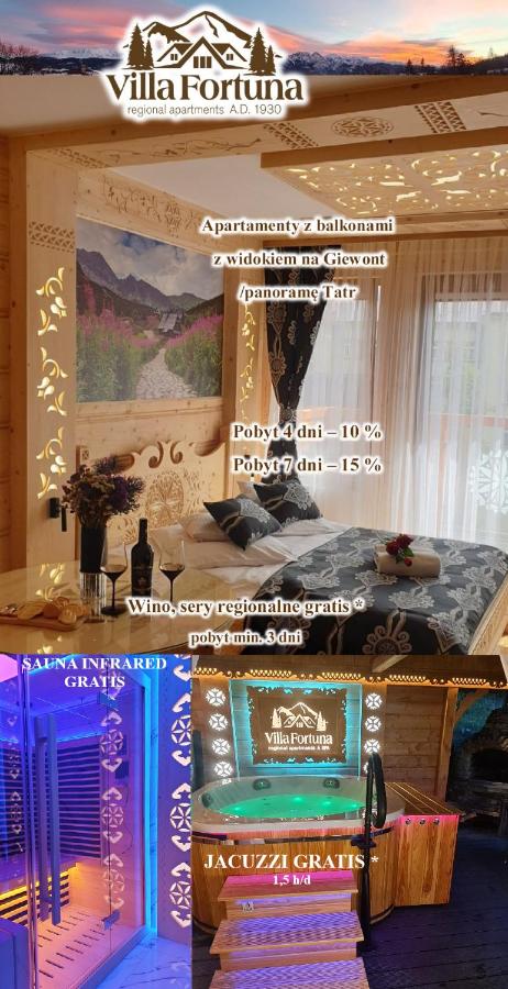 Villa Fortuna - Regionalne apartamenty & SPA - Sauna, Grill, Jacuzzi z widokiem na Tatry - Ferienwohnung Zakopane