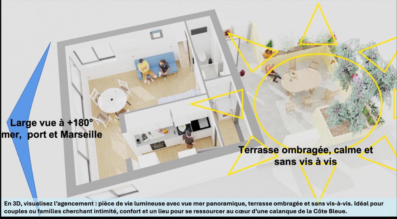 "LaCigaleDeNiolon", Vue Mer à 180 & Terrasse, Plage à 50m, Wi-Fi & Netflix - B&B