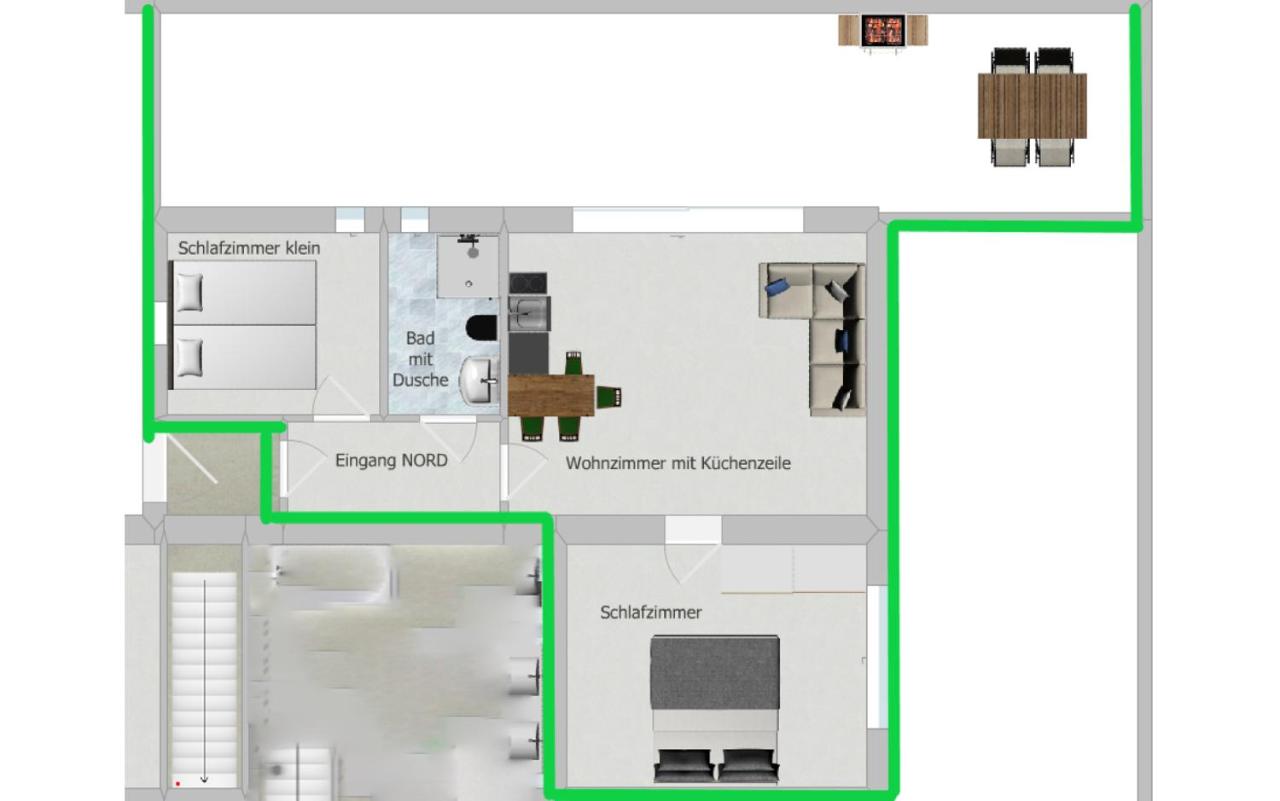 Apartment mit 2 Schlafzimmern und Terrasse