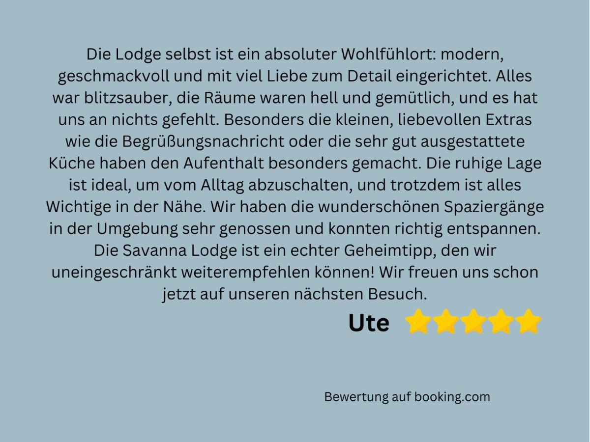 FeWo Savanna Lodge Northeim - barrierefrei und großzügig - 100qm - 3 Schlafzimmer - bis 6 Gäste - Babies reisen gratis - Terrasse, Garten & Grill - vollausgestattete Küche mit Spühlmaschine - Klimaanlage, Fußbodenheizung & Raffstores - nahe Göttingen - B&B Northeim