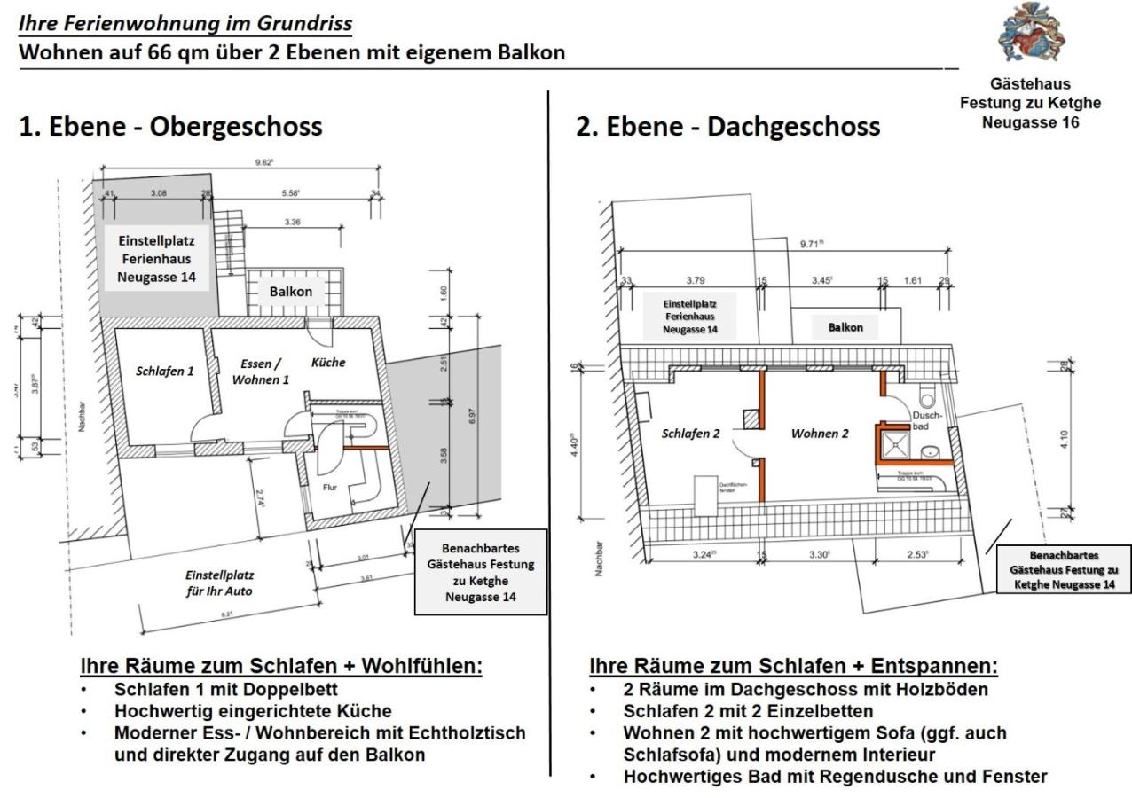 4-Sterne zertifizierte Ferienwohnung Festung zu Ketghe - Nähe Koblenz für Urlaub und Arbeit - Chambres d'hôtes Kettig