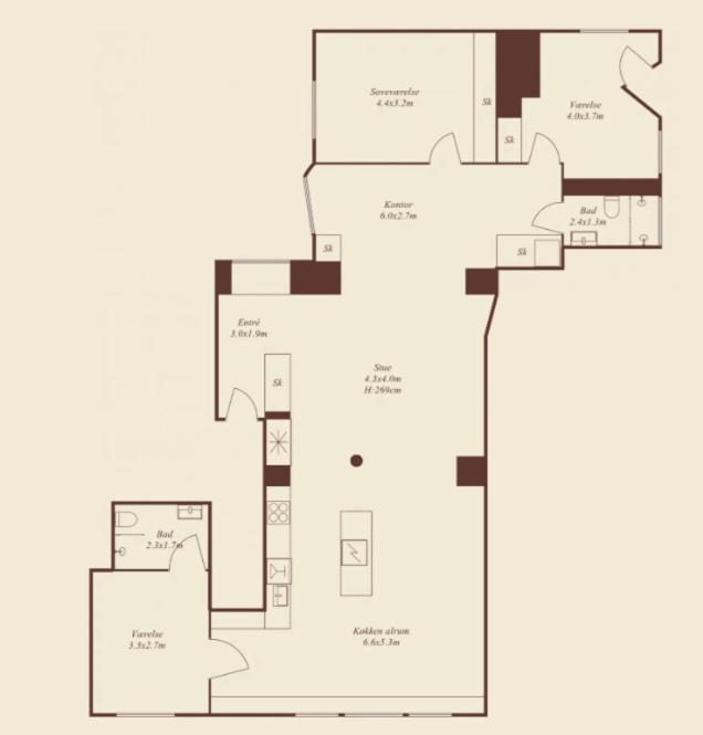 Elegant Scandinavian Apartment for 8 Guests - B&B Copenaghen