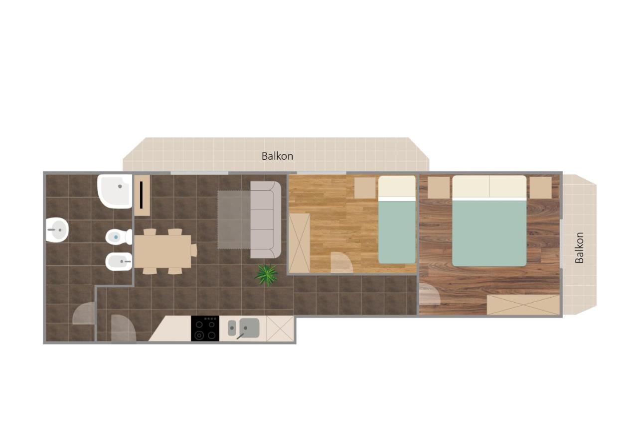 Two-Bedroom Apartment with Balcony