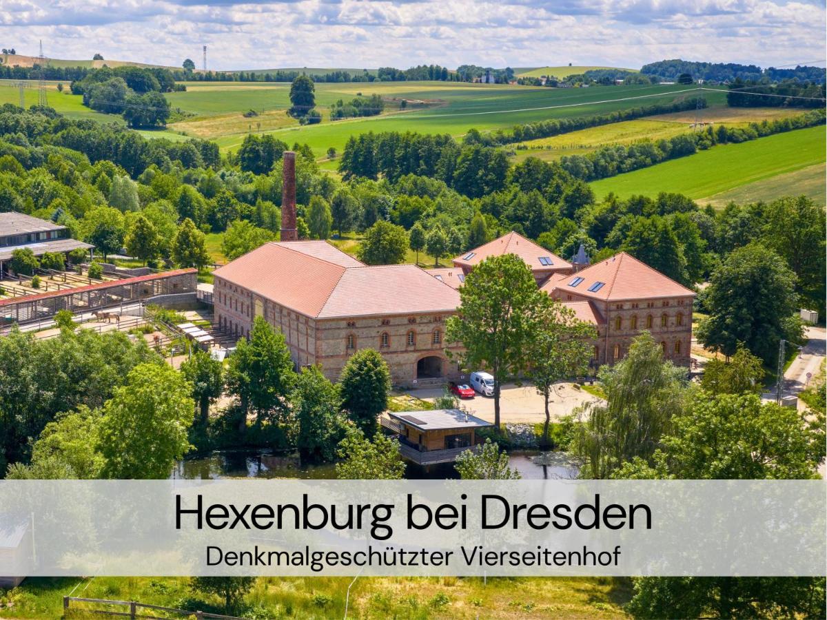 HexenburgbeiDresden Stylishes Designerappartement mit Schlafsofa, Terrasse - Nähe Sächsische Schweiz Dresden - Bed and Breakfast Großharthau