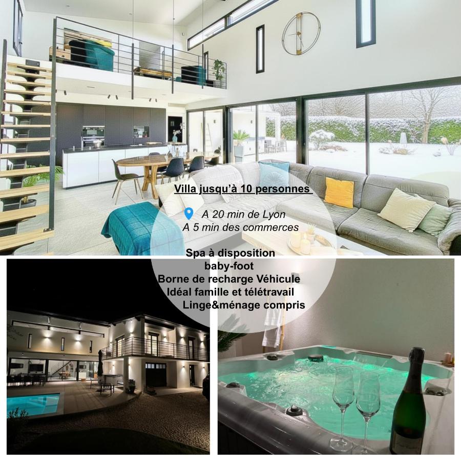 Villa Lumière - Confort, spa, piscine, recharge véhicule & babyfoot - Chambres d’hôtes Beynost