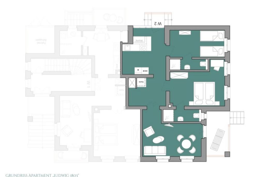 Apartment mit 2 Schlafzimmern und Balkon Ludwig 1803
