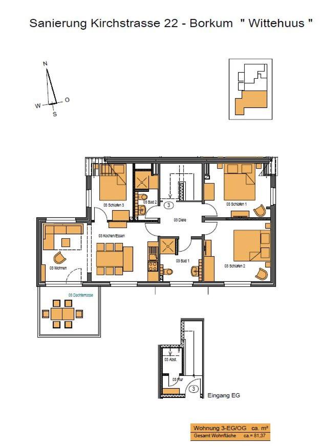 Wittehuus Wohnung 3 - Ferienwohnung Borkum