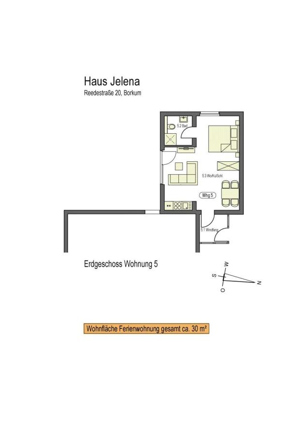 Haus Jelena Appartement 5 - Bed and Breakfast Borkum