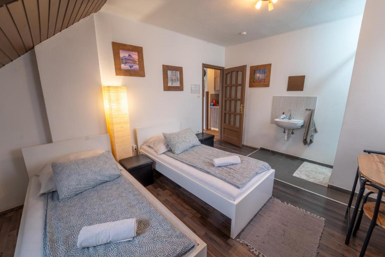 Tweepersoonskamer met 2 Aparte Bedden en Douche