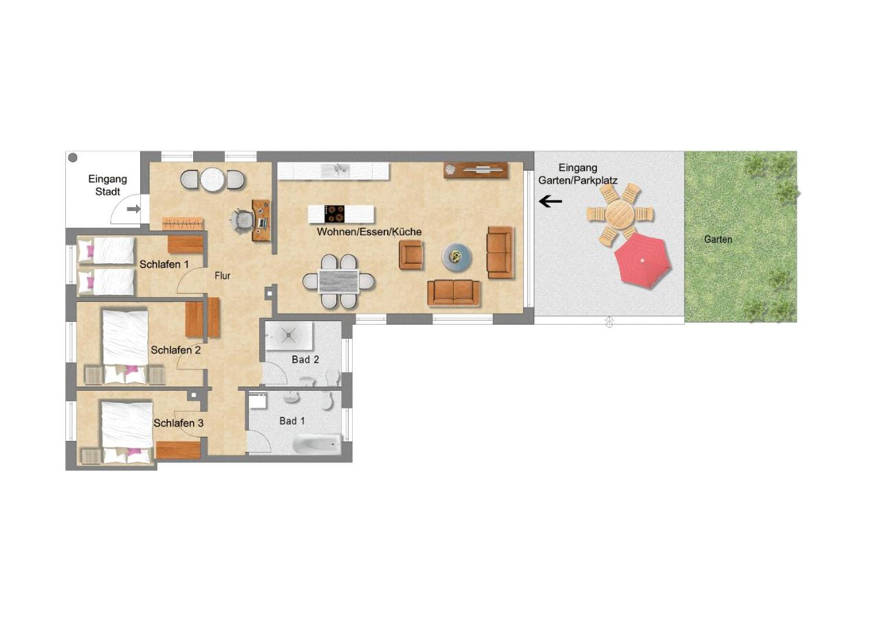 Der Fuchsbau - Ferienwohnung "Auszeit Harz" - 3 Hunde willkommen - eingezäunter Garten - B&B Bad Sachsa