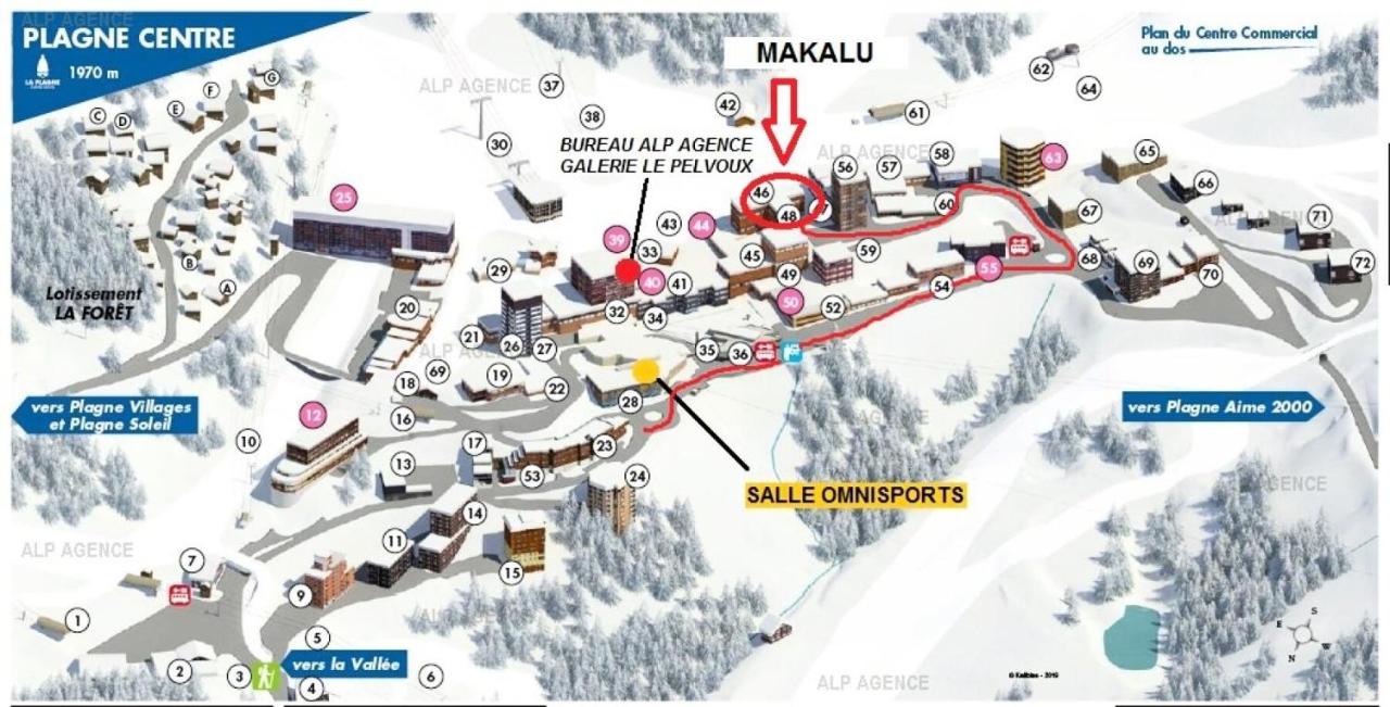 Résidence Le Makalu - 4 Pièces 8/9 pers - LE MAKALU -034MA- PLAGNE CENTRE - WIFI MAE-5964 - Chambres d'hôtes Aime