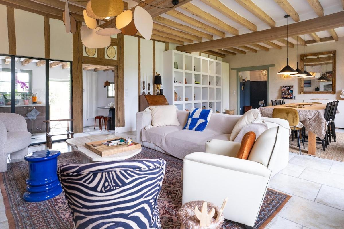Longère rénovée au calme , charme et nature, proche Paris - B&B Noyers
