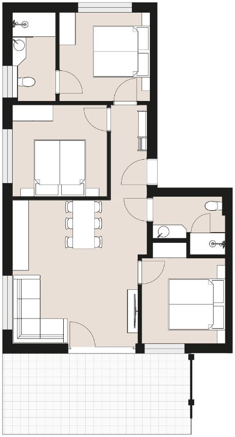 Apartamento de 3 dormitorios