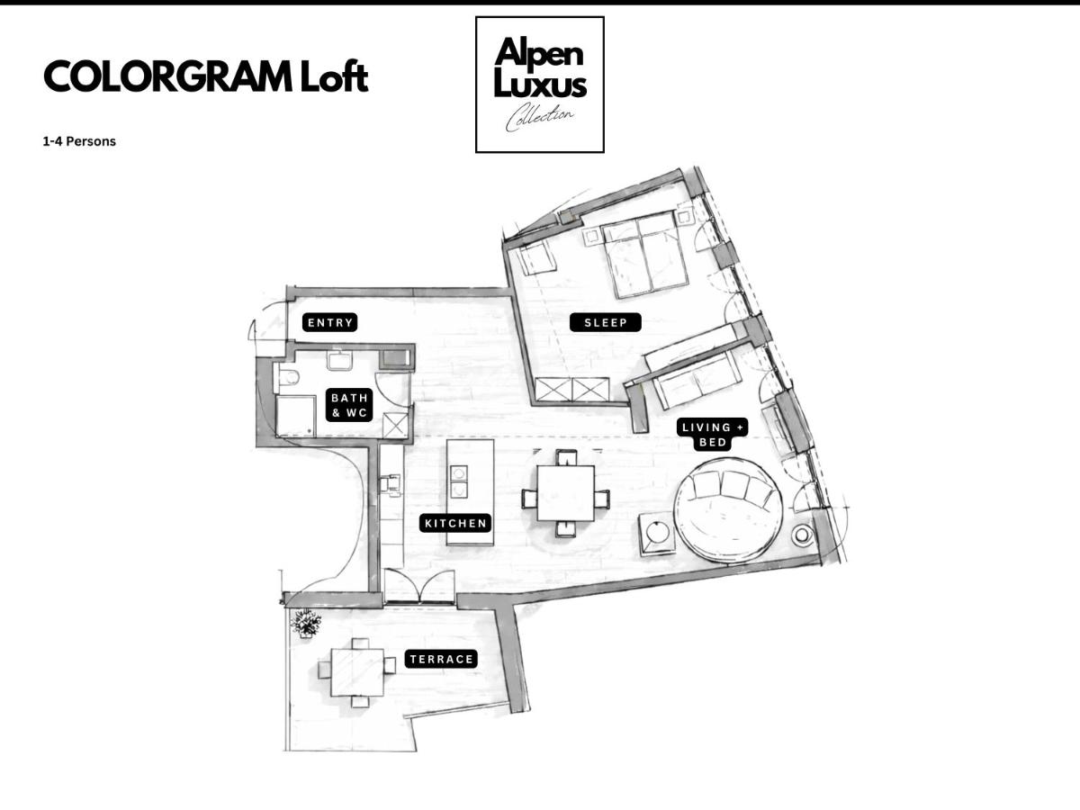 Loft-Apartment mit 2 Schlafzimmern