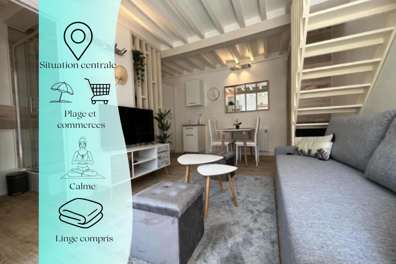 Cosy Duplex séjour duo ou petite famille Situation centrale - proche plage & commerces - Wifi et linge inclus - Ferienwohnung Ouistreham