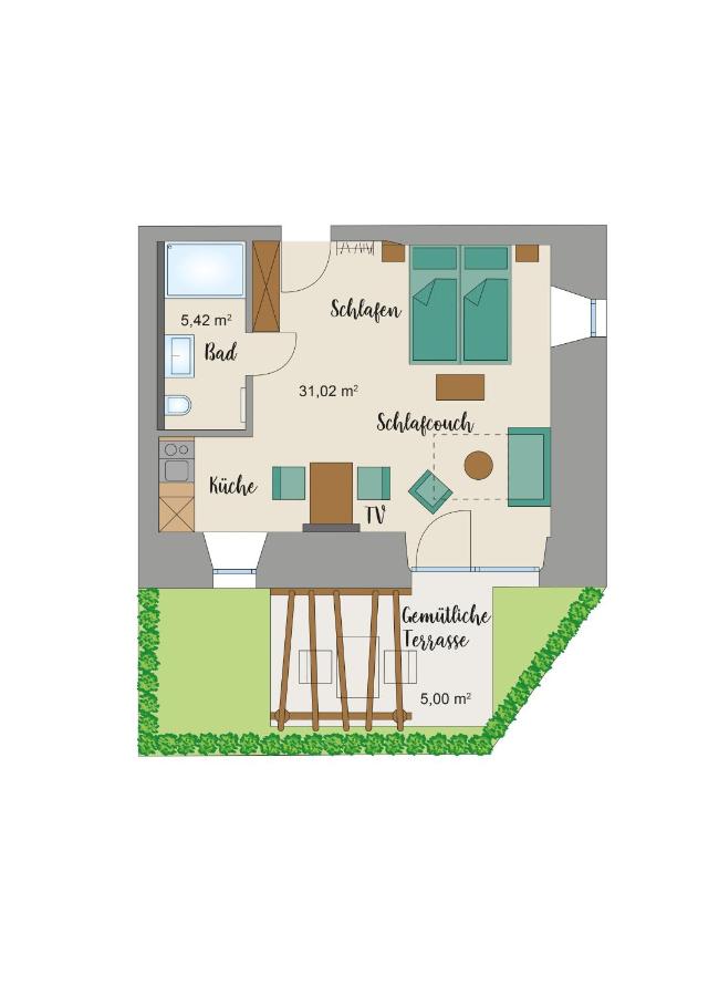 Appartement 2 mit Terrasse - B&B Wehlenberg