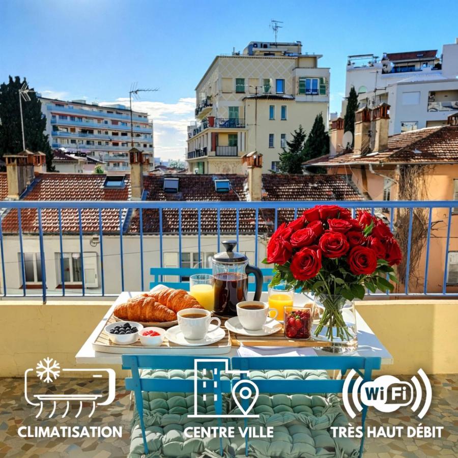 FRGK 'Wilson Palace' AC WIFI FIBRE Terrasse 5min des Plages - B&B Antibes