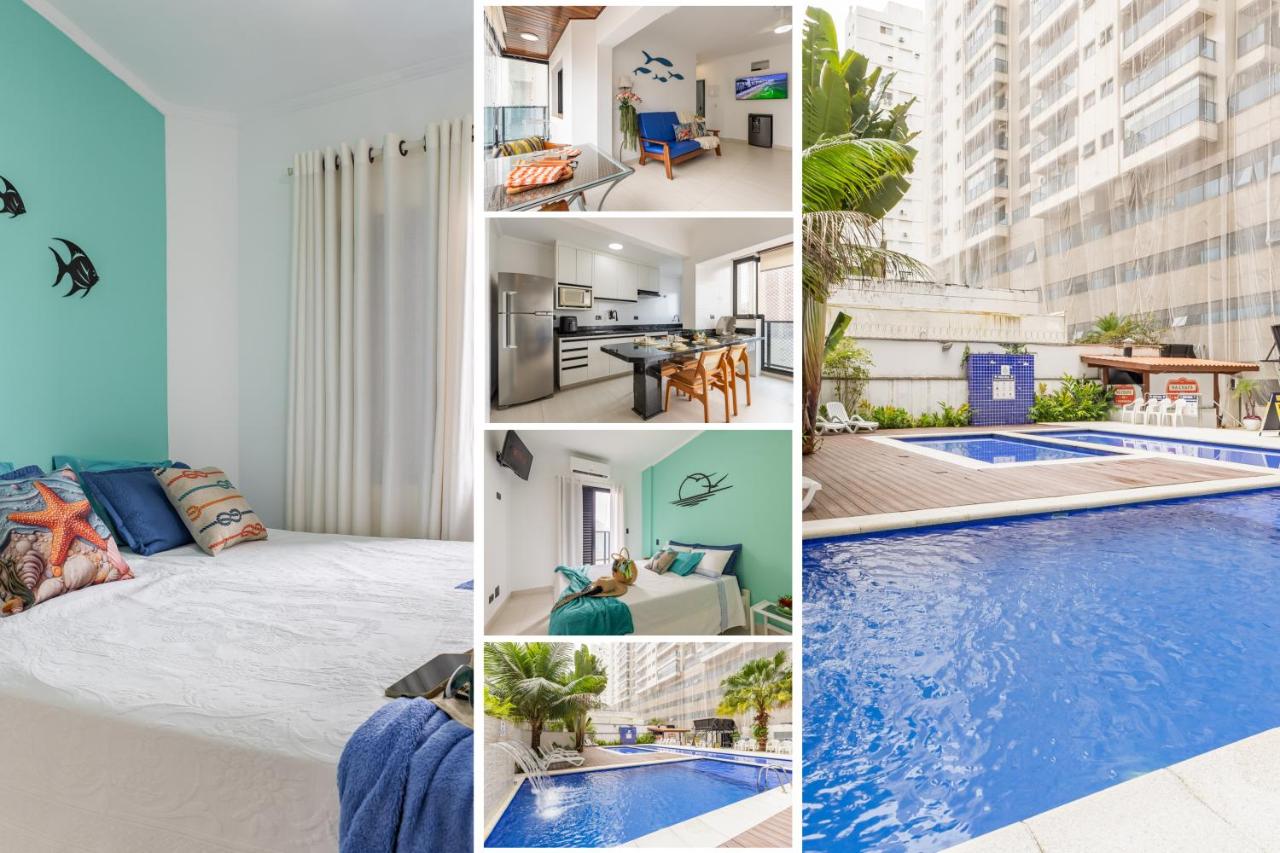 100m Praia Pitangueiras - 2Vagas - 2Quartos - 2Banheiros - Recepção 24h - Ar - Piscinas - Brinquedoteca - Wi-Fi 300mbps - Cozinha Completa - Lava-Seca - Ferienwohnung Guarujá