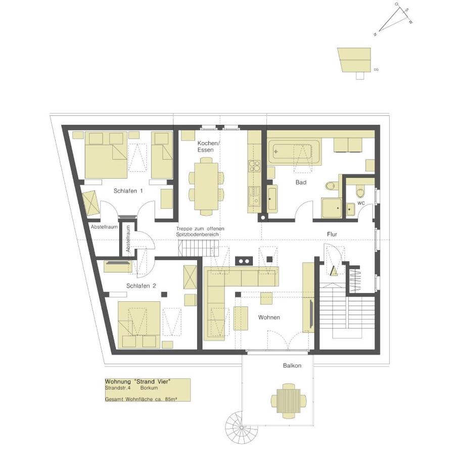 Wohnung Strand Vier - B&B Borkum