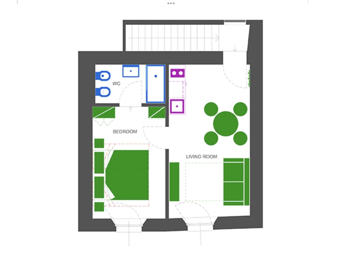 Apartment mit 1 Schlafzimmer mit Stadtblick