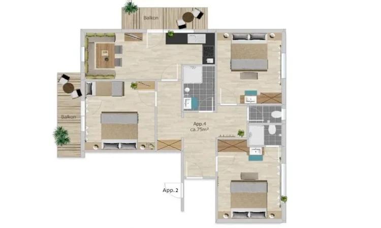 Appartamento con 3 Camere da Letto