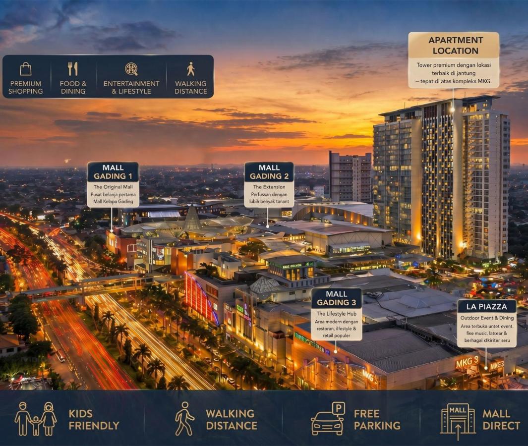 Summit By SanLiving - 2BR - Direct Access Mall Kelapa Gading - B&B Giacarta