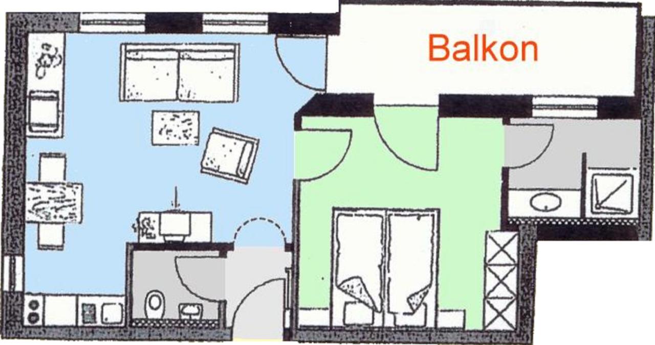 Apartment mit Balkon