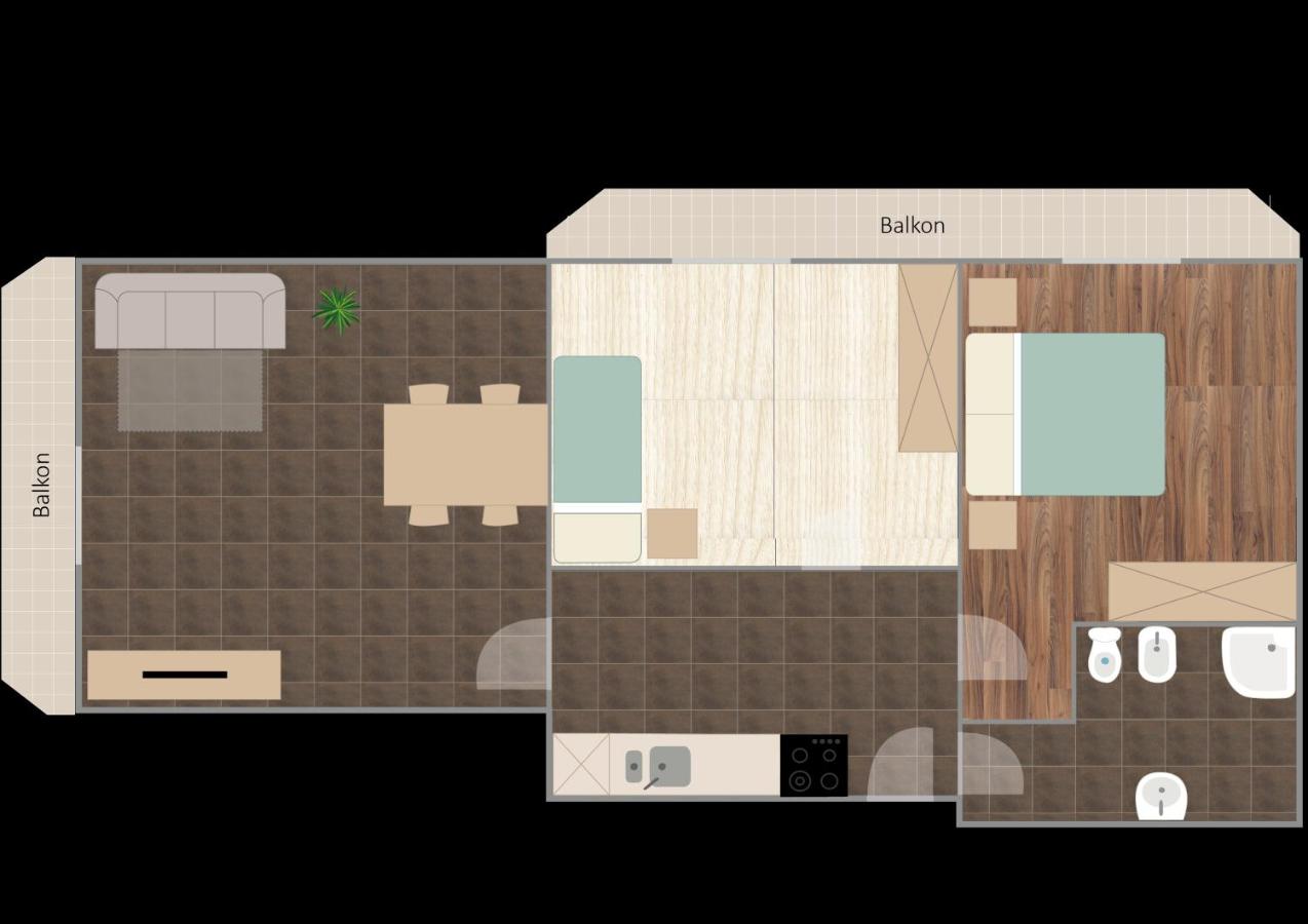 Superior Two-Bedroom Apartment with Balcony