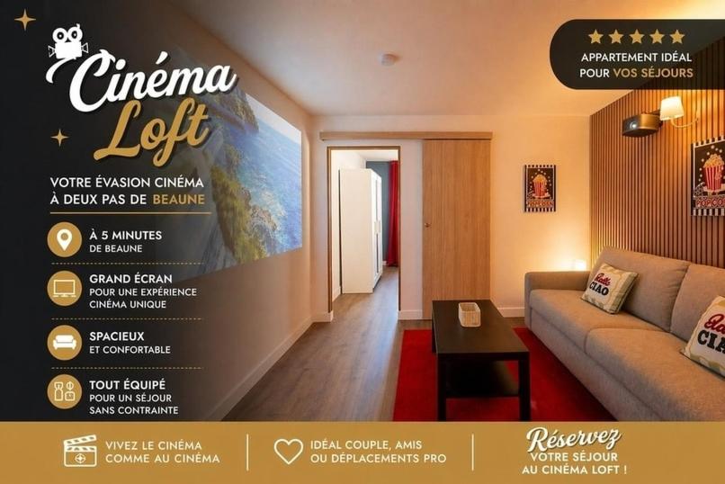 CINEMA LOFT# Grand Ecran# Premium # accès facile - B&B Ladoix-Serrigny