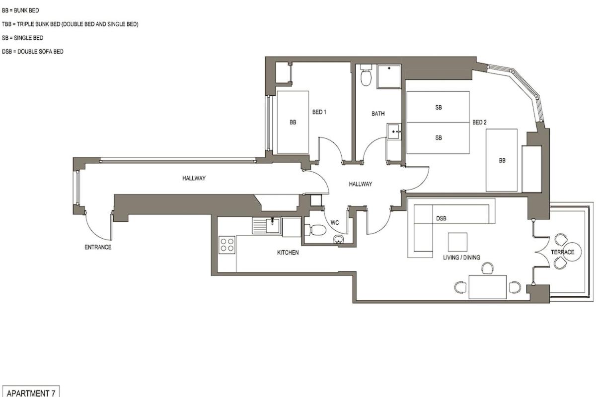 Apartment mit Balkon
