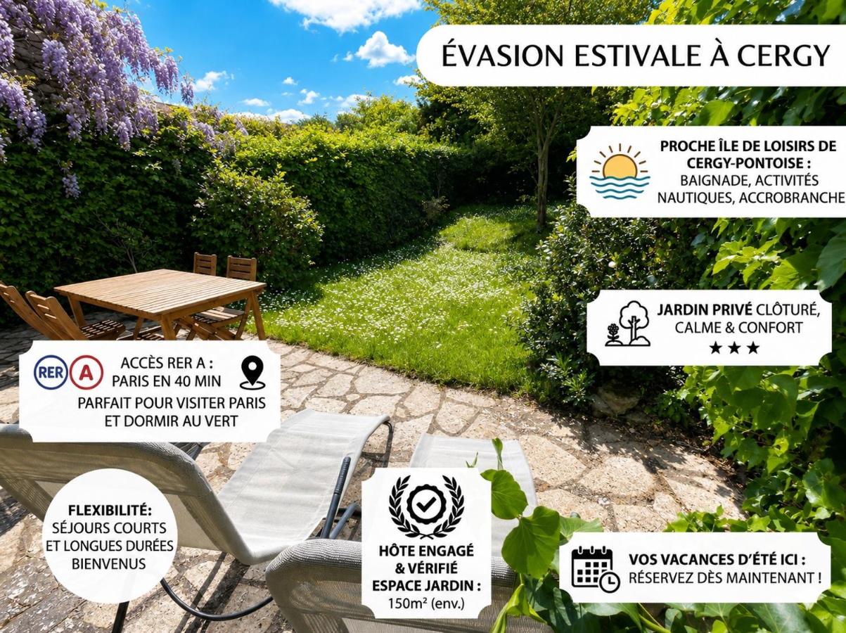 Charming and Quiet house with garden near Paris - Chambres d'hôtes Cergy