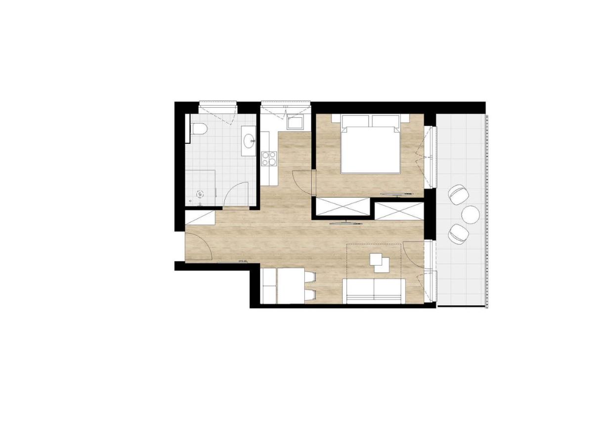 Apartamento de 1 dormitorio con vistas