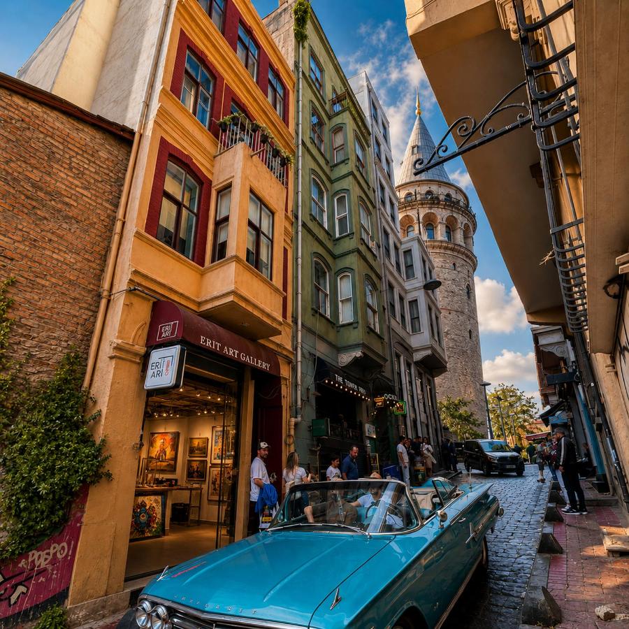Designer 2BR w Balcony 50m to Galata Tower AC - B&B Istanbul
