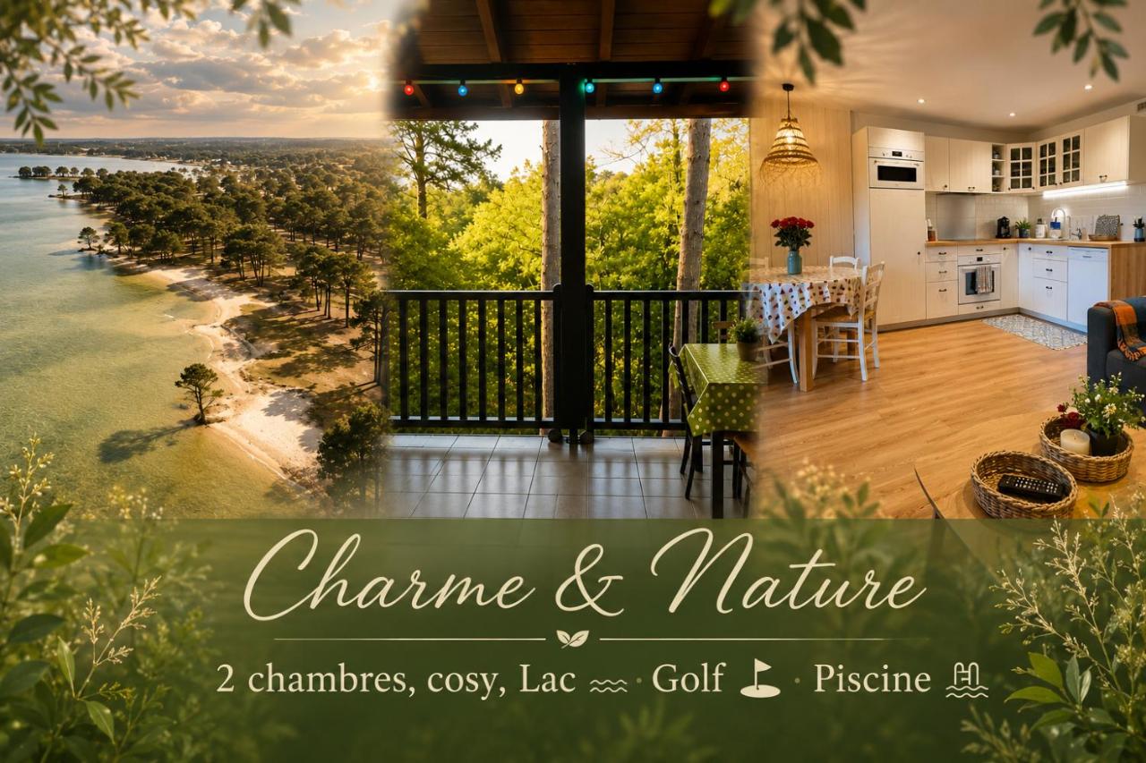 Charme & Nature - 2 chambres, cosy, Lac, Golf, Piscine, Terrasse, Parking, 2 à 5 pers max - Chambres d'hôtes Biscarrosse