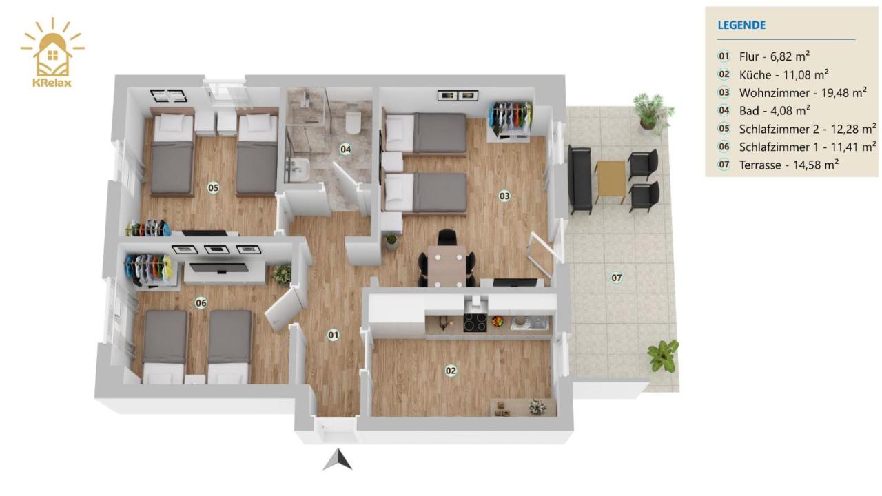 KRelax Black Forest - 3 Bedrooms - 6 Guests - Terrace - Parking - Smart TV - Near Thermal Baths - Nature - Chambres d'hôtes Bad Wildbad
