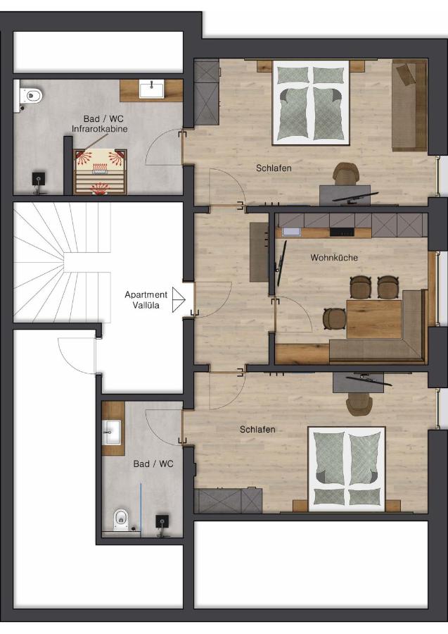 Appartement 2 Chambres Deluxe avec Balcon