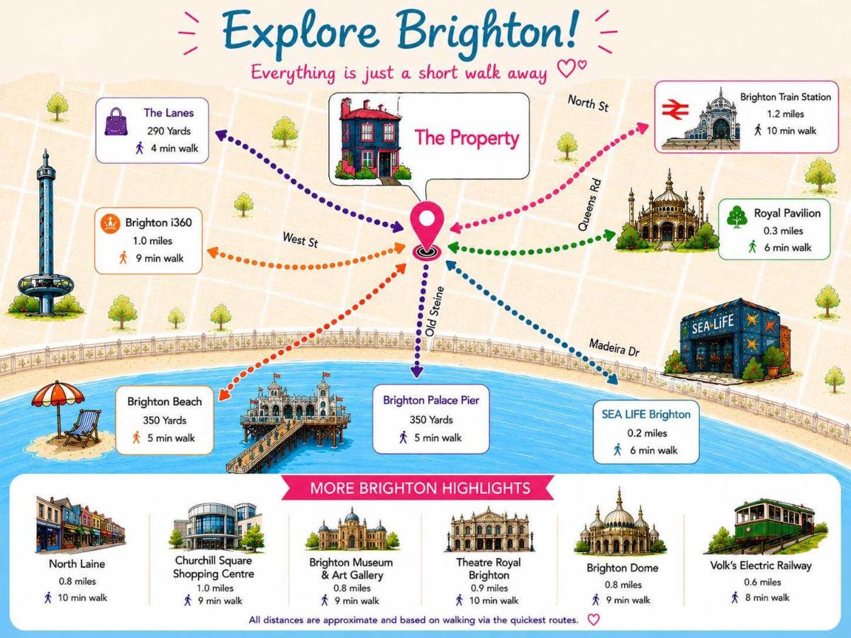 'Brighton Heights' Premium Central 2 bedroom flat by the Sea - Ferienwohnung Brighton